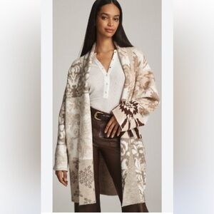 Anthropologie Mariel Longline Cardigan – Neutral Motif Size OS
